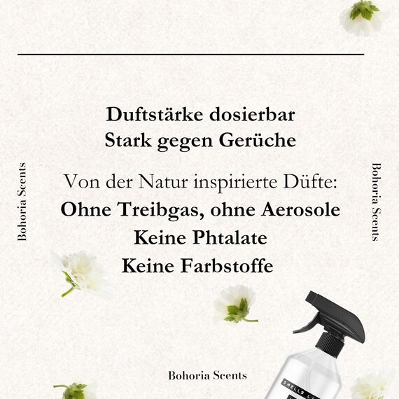 BOHORIA® Raumspray Lufterfrischer mit Frische Wäsche Duft – stimulierender und frischer Raumduft für ein einzigartiges Dufterlebnis – 500 ml (500ml, Pure Cotton)