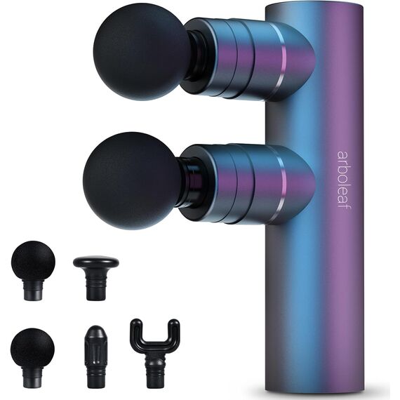 arboleaf Massagepistole kraftvolles Massage gun: Muskel Massagegerät Tiefengewebe bis zu 3200U/min für Doppel-Entspannung mit 5 Stufen und 5 austauschbare Massageköpfen, USB C