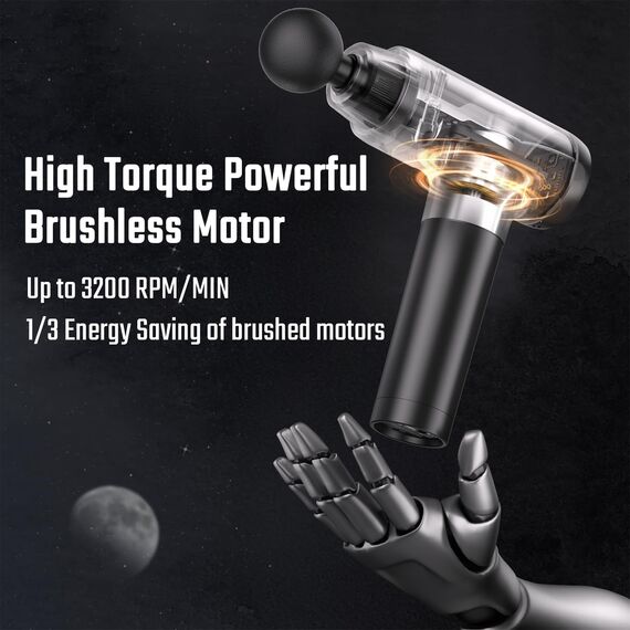 Massagepistole, Muskel Percussion Massagegerät, Massage Gun mit LED-Touchscreen, 20 Geschwindigkeiten, 9 Massageköpfe, Tragetasche, Leise Elektrische Massage Pistole, Geschenk für Männer & Frauen