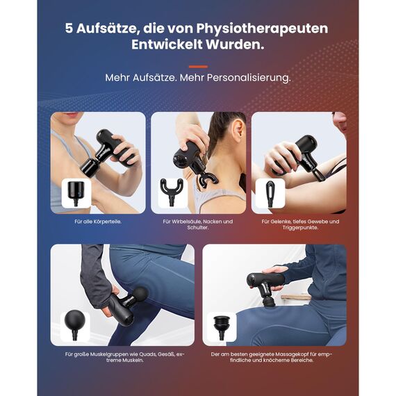 Mini Massagepistole mit Wärme und Kälte, Bob and Brad Q2 Pro Taschengroße Massage Gun für tiefe Gewebemassage, Ultraleiser Percussion Muskel Massagegerät mit Tragetasche zur Muskelentspannung