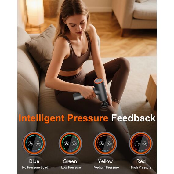 arboleaf Massagepistole Tiefengewebe mit Wärmefunktion, Massage Gun LED-Touchscreen mit 5 Massagestufen, 3 Wärmestufen & 6 Massageköpfen, Muskel Massagegerät 10mm Amplitude USB-C für Entspannung