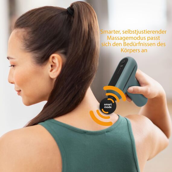 medisana MG 200 Mini Massage Gun, Massagepistole mit 4 Aufsätzen, Massagegerät mit Smart-Modus und 5 Intensitätsstufen zur Entspannung und Massage, lange Akkulaufzeit, mit Aufbewahrungsbox