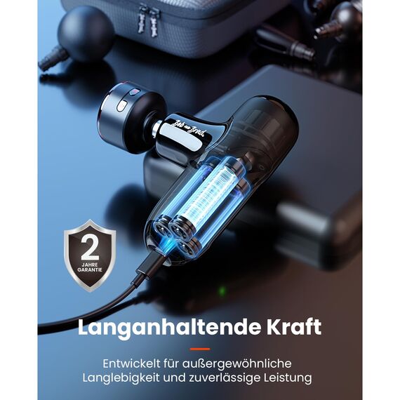 Bob and Brad Q2 Ultra Massagepistole mit Infrarot-Heizmassagekopf, Mini Massage Pistole mit Tragetasche, Leise Massagegerät Massage Gun Muskelmassagepistole für Linderung von Muskelschmerzen