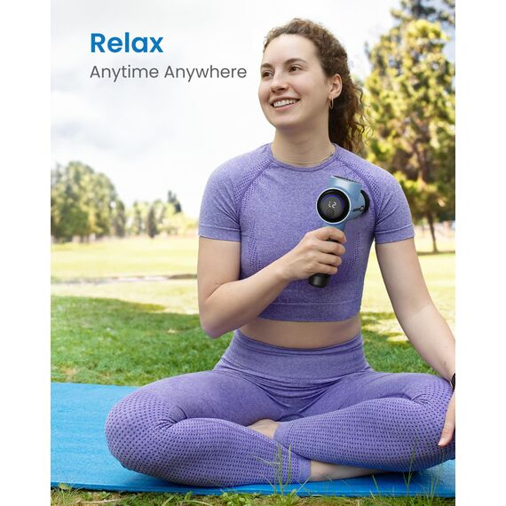 Massagepistole Massage Gun, RENPHO Massagepistole Massagegerät mit USB C Ladeanschluss zur Muskel Massage Entspannen, Blau