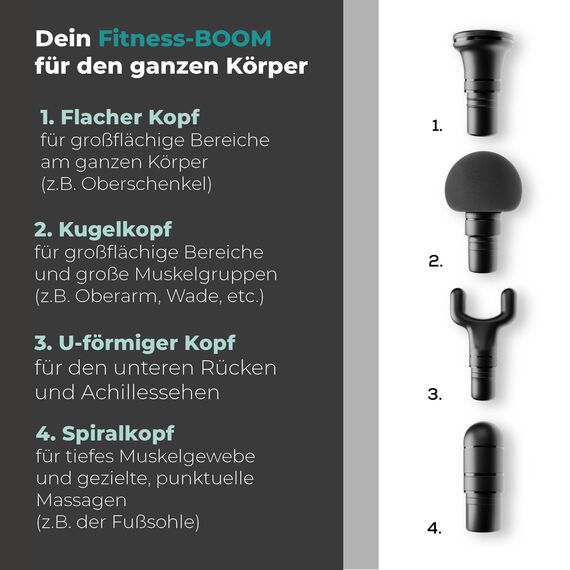 Beurer Antelope BOOM Massagepistole, kompakte Massage Gun mit 4 Aufsätzen, für Entspannung und Regeneration, kraftvolle Triggerpunktmassage, Muskelmassagegerät mit 5 Intensitätsstufen & Akku