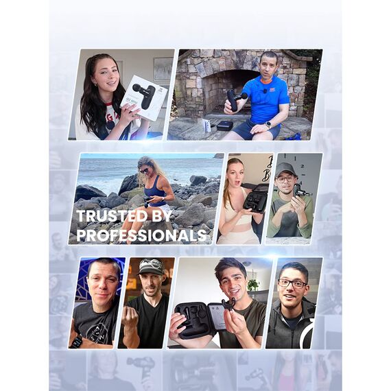 BOB AND BRAD Q2 Mini Massagepistole, Tiefengewebe Percussion Massagegerät mit 5 Aufsätzen & Koffer, Elektrische Massage Gun für Rücken & Beine, Ultra-Leise & Klein, Ideal für Büro & Sport