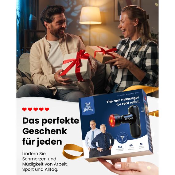Bob and Brad Q2 Ultra Massagepistole mit Infrarot-Heizmassagekopf, Mini Massage Pistole mit Tragetasche, Leise Massagegerät Massage Gun Muskelmassagepistole für Linderung von Muskelschmerzen