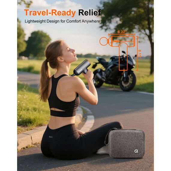 arboleaf Massagepistole Tiefengewebe mit Wärmefunktion, Massage Gun LED-Touchscreen mit 5 Massagestufen, 3 Wärmestufen & 6 Massageköpfen, Muskel Massagegerät 10mm Amplitude USB-C für Entspannung