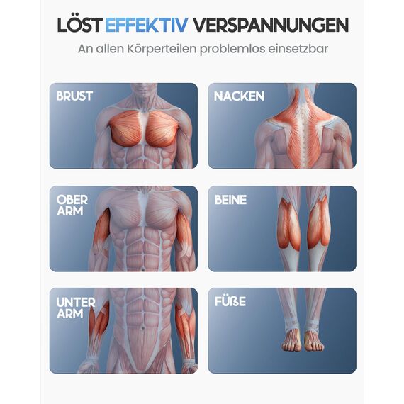 HELDENWERK Massagepistole inkl. 6 Massageköpfen & 3200 U/min I Muskel Massage-Gun mit USB-C Anschluss I Muskel Massagegerät, Massagegun, Muskelmassagepistole, Muskelpistole (Schwarz)