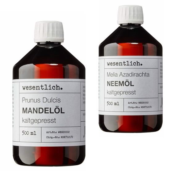 Mandelöl 500ml - 100% reines Basisöl von wesentlich. - natürliche Pflege für Haut und Haar