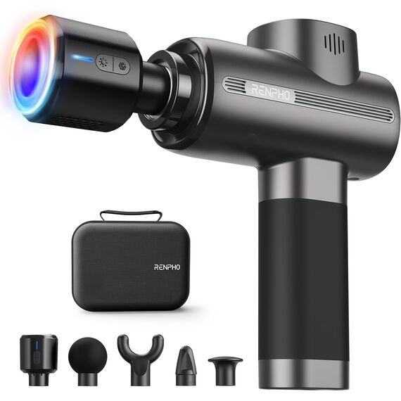 RENPHO Thermacool Massagepistole Wärme und Kälte, Massage Gun mit Hitze Kälte Function, Muskel Massagegerät für Heimbüro-Workout, Ganzkörper Muskelmassage Entspannung