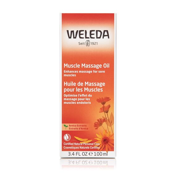 WELEDA Bio Arnika Massage-Öl 100 ml - pflegendes Naturkosmetik Körper Öl gegen Verspannungen und Verkrampfungen der Muskeln. Ideal für vor und nach dem Sport (Packung mit 2)