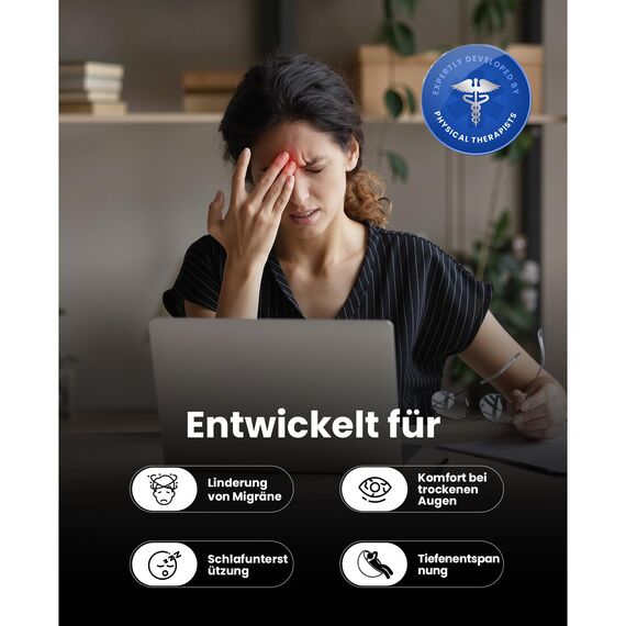 BOB AND BRAD Augenmassagegerät Grau mit Wärme und Kälte, EyeOasis 3 Elite Elektrische Augenmaske gegen Migräne, trockene Augen und Verspannungen, Geschenke für Frauen, Männer, Mütter und Väter