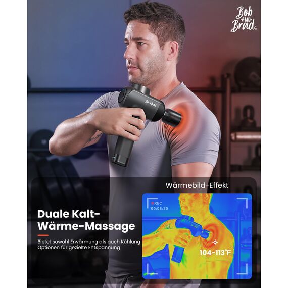 Bob and Brad X6 Pro Max Massagepistole mit Wärme Kälte und Metall Massagekopf, 11MM Amplitude Elektrisches Handmassagegerät Muskel Massage Gun zur Linderung von Muskelentspannung