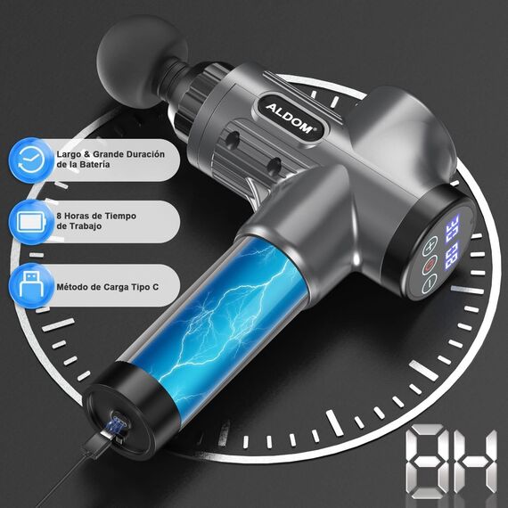 Massagepistole, Massage Gun mit 8 Massageköpfen und 30 einstellbaren Geschwindigkeiten Tiefengewebe Massagegerät drahtloses Massagegerät Muskel Massagegerät elektrisch