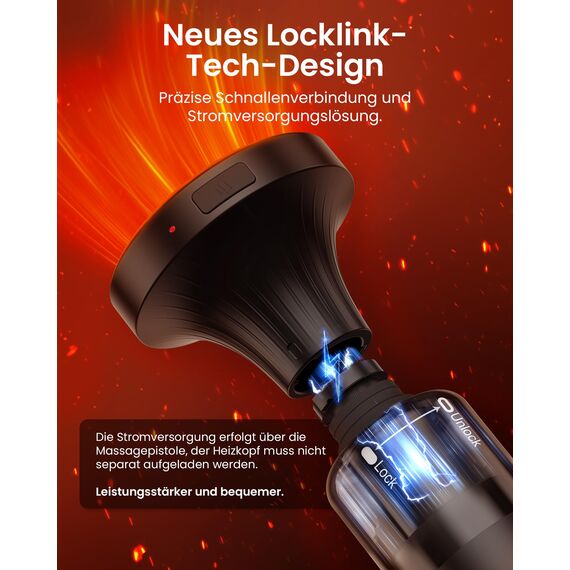 Massagepistole mit Wärmefunktion und Rotlichttherapie,Napre Massage Gun Massage Pistole mit Verlängerung,Muskel Percussion Massagegerät für Schulter Körper Rücken Entspannung,32 Geschwindigkeiten