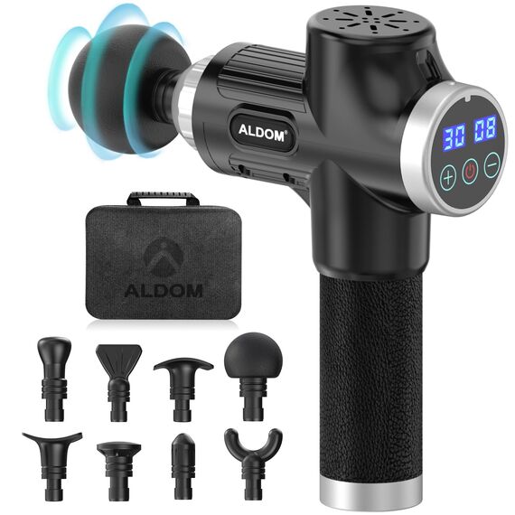 Massagepistole, Massage Gun Massagegerät, Muskel Massage pistole mit 30 Geschwindigkeiten bis zu 4800U/min und 8 Massageköpfen, Elektrische Handmassagegeräte