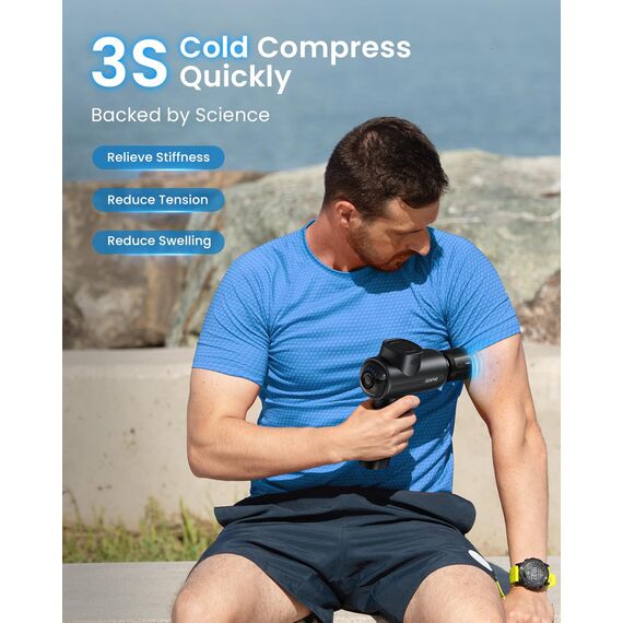 RENPHO Thermacool Massagepistole Wärme und Kälte, Massage Gun mit Hitze Kälte Function, Muskel Massagegerät für Heimbüro-Workout, Ganzkörper Muskelmassage Entspannung