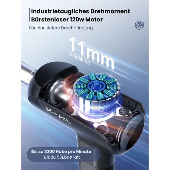 Bob and Brad X6 Pro Massagepistole mit Metall Kopf, Massage Gun Muskel Masagegäret Pistole, Muskelpistole Hoher Intensität für Ganzkörper Muskelmassage Entspannung, Geschenk für Männer Frauen