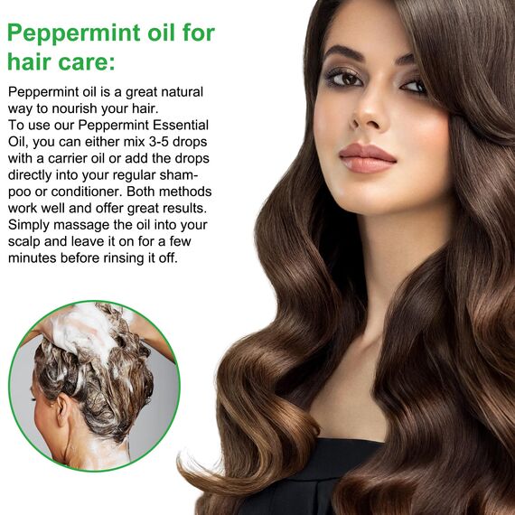 Pfefferminzöl Ätherisches Öl 120ml, 100% Reines Natürliches Minzöl, Peppermint oil für Haar, Diffusor, Massage, Körperpflege, Aromatherapie