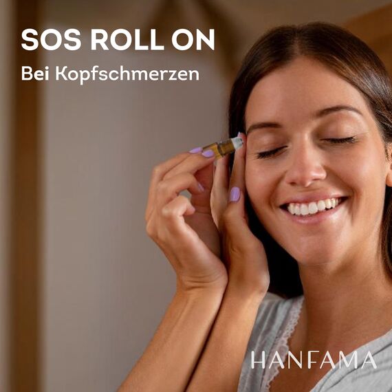 HANFAMA SOS Kopfweh Roll-On für einen klaren Kopf – mit Bio-Hanföl, ätherischen Ölen, Pfefferminzöl & Eukalyptusöl zur Linderung leichter Kopfschmerzen und Anspannung – aus der Steiermark – 10 ml