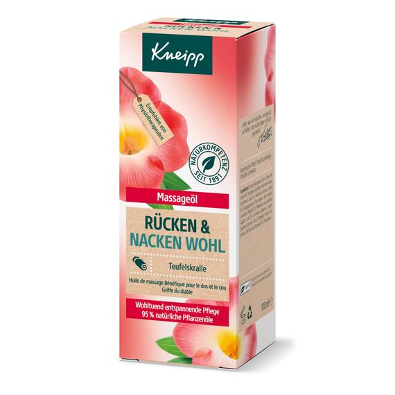 Kneipp Massageöl Rücken Wohl - mit wertvollem Teufelskrallenextrakt - wohltuend entspannende Pflege - 100ml (Packung mit 2)