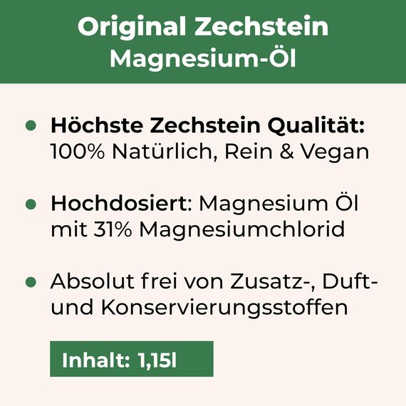 Viroxidin Zechstein Magnesiumöl 1000ml + 150ml - 100% natürlich & rein aus deutscher Abfüllung - Original Magnesiumöl Zechstein höchster Qualität
