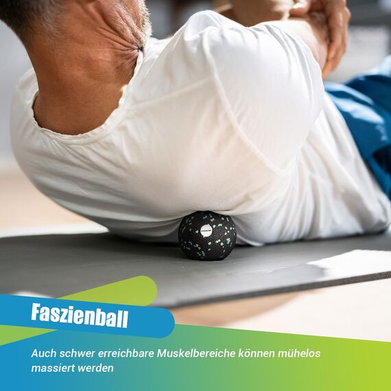 Gymerk Faszienroller Set mit Großer Duoball, Faszienball und faszienrolle klein, Faszien Set für Rücken Wirbelsäule Bein Dehnungen und Faszientraining, mit Training Posters