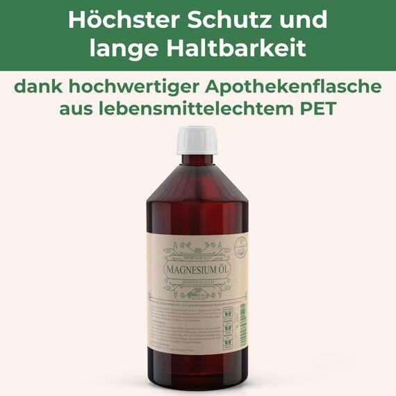 Viroxidin Zechstein Magnesiumöl 1000ml + 150ml - 100% natürlich & rein aus deutscher Abfüllung - Original Magnesiumöl Zechstein höchster Qualität
