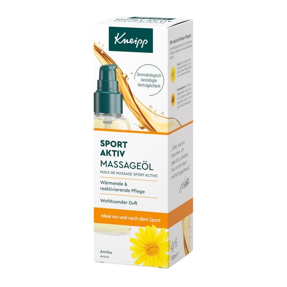 Kneipp Massageöl Sport Aktiv - mit Arnikaextrakten - wärmende & reaktivierende Pflege - 100ml