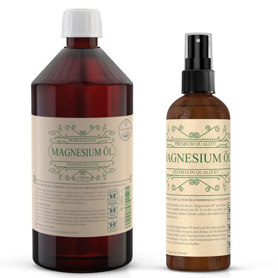 Viroxidin Zechstein Magnesiumöl 1000ml - 100% natürlich & rein aus deutscher Abfüllung - Original Magnesiumöl Zechstein höchster Qualität in hochwertiger Apothekenflasche