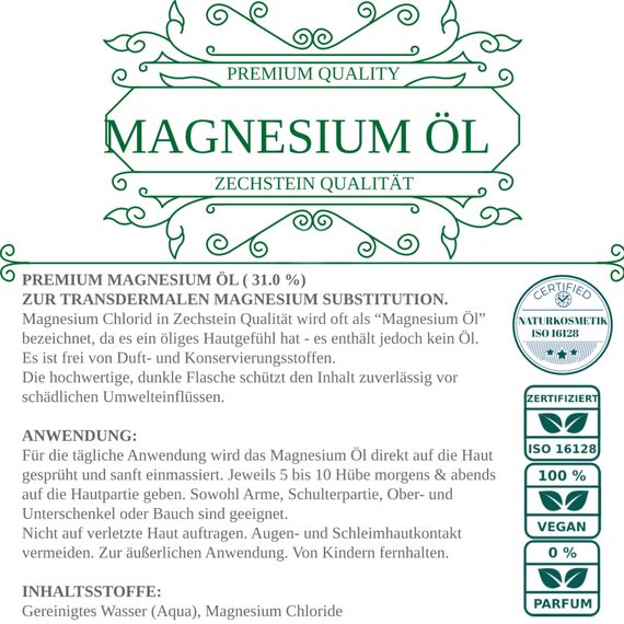 Viroxidin Zechstein Magnesiumöl 1000ml + 150ml - 100% natürlich & rein aus deutscher Abfüllung - Original Magnesiumöl Zechstein höchster Qualität