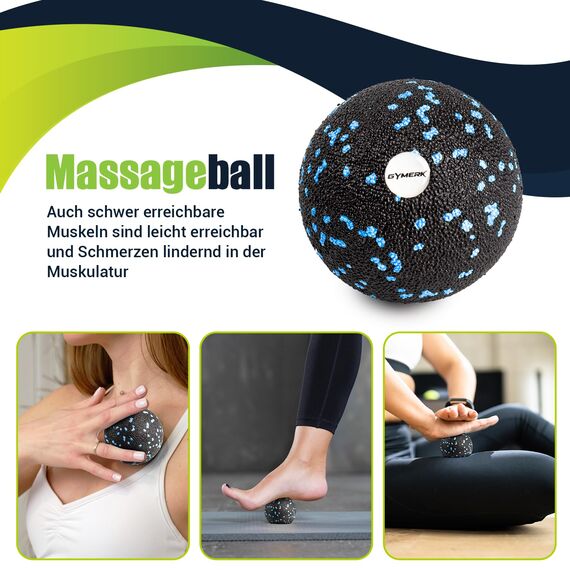 Faszienrolle Set mit 3D-Texturmassage, Enthält Anweisungen und Poster in Deutscher Sprache Tragetasche, Yoga Faszien Set mit Faszienball Faszienrolle Klein Duoball