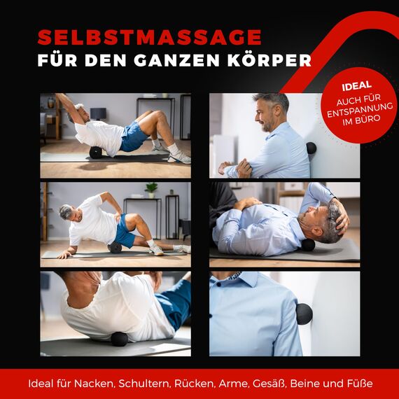 Fas Fit Faszienrolle - Massagerollen & Faszienbälle - Faszien Rolle für ein effektives Faszientraining – inkl. Poster, Übungsheft, E-Book und Turnbeute