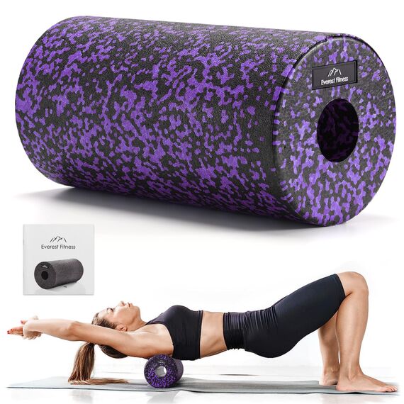 EVEREST FITNESS Faszienrolle 30cm mittelhart - Fitness Rolle Faszienrolle Wirbelsäule - Pilates Rolle Massagerolle Rücken - Rückenrolle Massage Rolle - Foam Roller