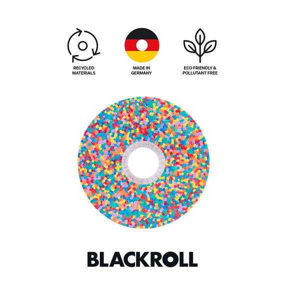 BLACKROLL® STANDARD Faszienrolle (30 x 15 cm), Fitness-Rolle zur Selbstmassage von Rücken und Beine, effektive Massagerolle für funktionales Training, mittlere Härte, Made in Germany, Rainbow