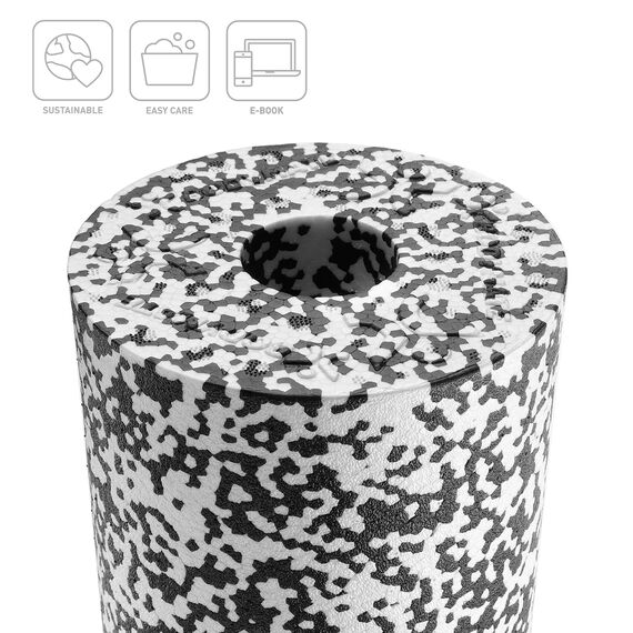 BODYMATE Faszienrolle Standard Mittel-Hart mit Gratis E-Book - Black/White 30x15cm