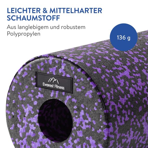 EVEREST FITNESS Faszienrolle 30cm mittelhart - Fitness Rolle Faszienrolle Wirbelsäule - Pilates Rolle Massagerolle Rücken - Rückenrolle Massage Rolle - Foam Roller