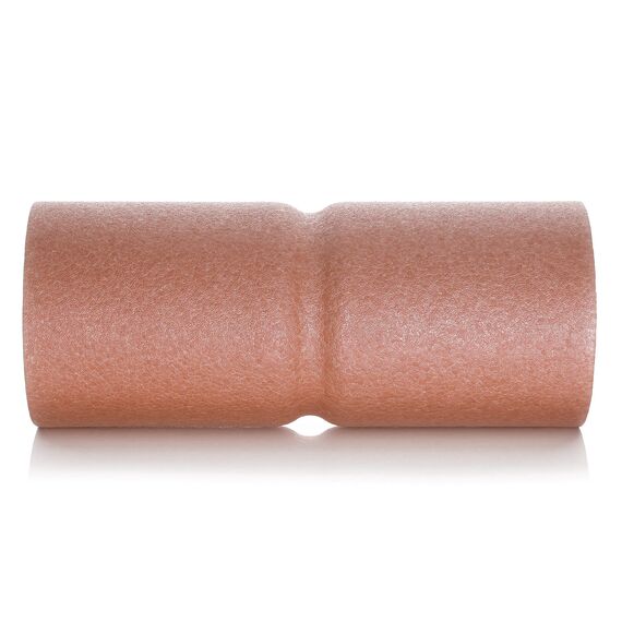 BODYMATE Faszienrolle CARE Mittel-Hart mit umlaufender Rille zu Wirbelsäulen-Entlastung mit E-Book - Rose Gold 35x14cm