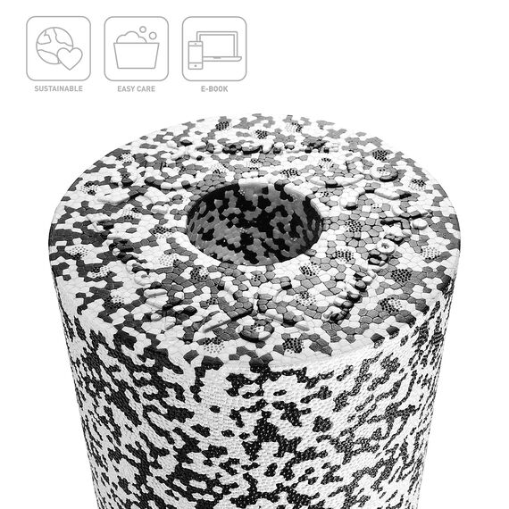 BODYMATE Faszienrolle Standard Mittel-Hart mit Gratis E-Book - Schwarz/Weiß 45x15cm