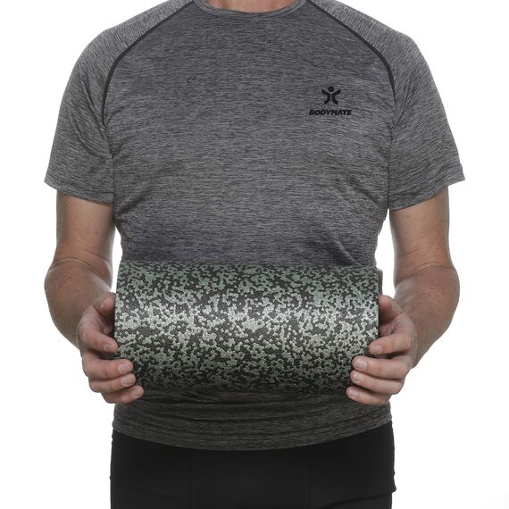 BODYMATE Faszienrolle Standard Mittel-Hart mit Gratis E-Book - Black/Midnight-Green 30x15cm