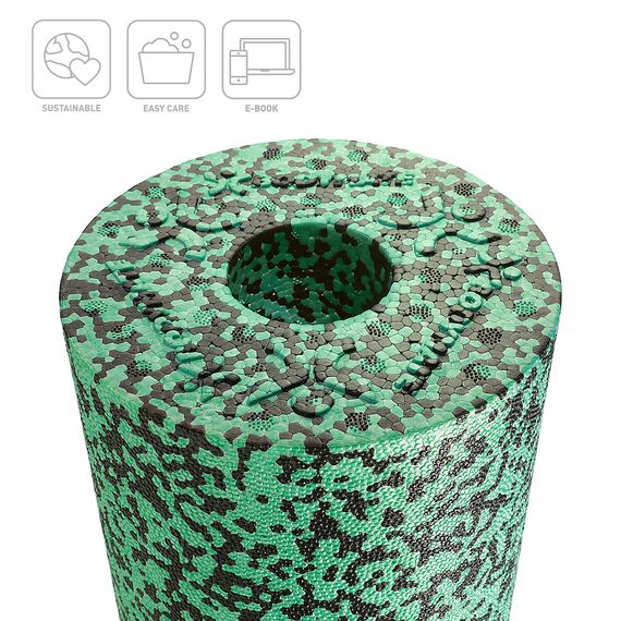 BODYMATE Faszienrolle Standard Mittel-Hart mit Gratis E-Book - Schwarz/Grün 45x15cm