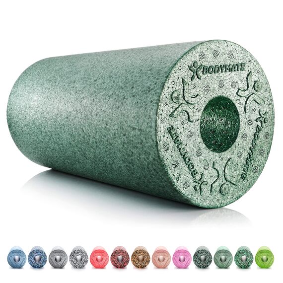 BODYMATE Faszienrolle Standard Mittel-Hart mit Gratis E-Book - Midnight-Green 30x15cm