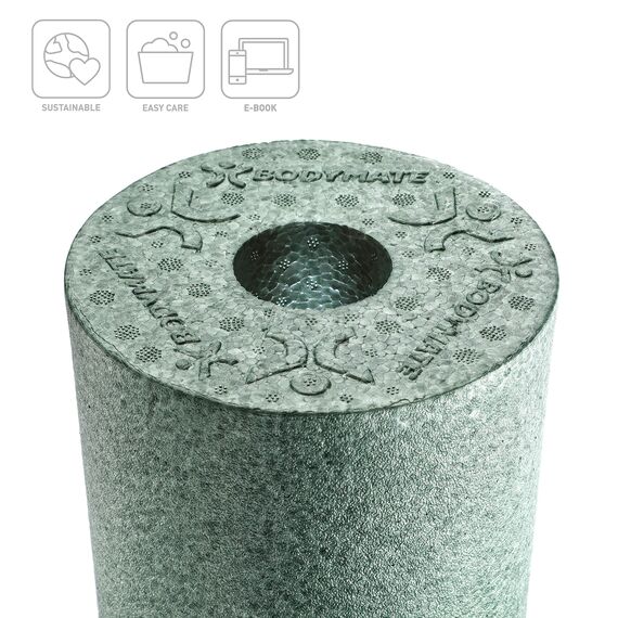 BODYMATE Faszienrolle Standard Mittel-Hart mit Gratis E-Book - Midnight-Green 30x15cm