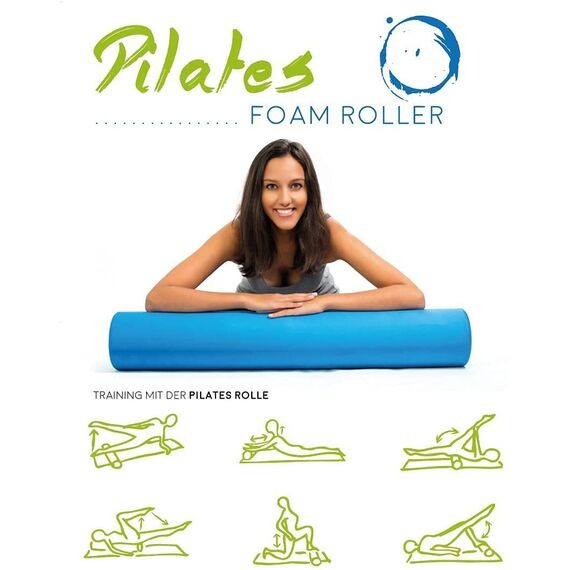 NMC Pilatesrolle blau 90x15cm Pilates Yogarolle Gymnastik Fitness Foam Rolle Comfy