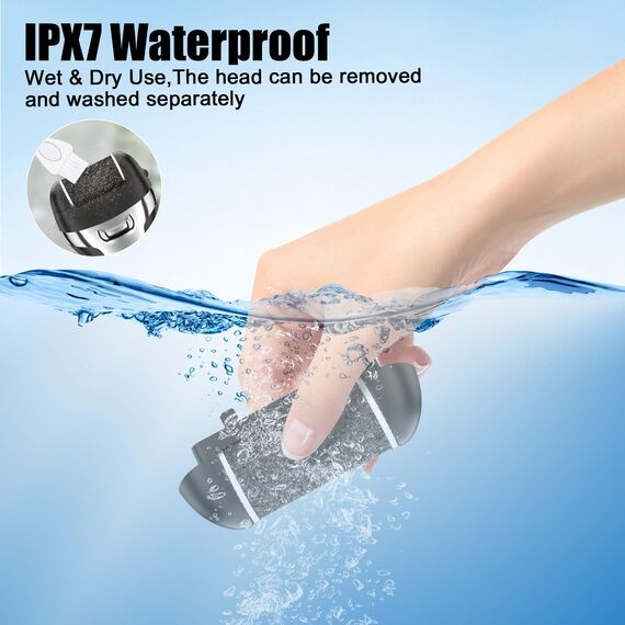 Hornhautentferner Elektrisch - Hornhaut Entfernen Fuß - Fusspflege Set Professionell mit 6 Ersatzrollen 2 Gear Hornhautentferner Pediküre Hornhautfeile Callus Remover für Fußpflege (Schwarz-6)