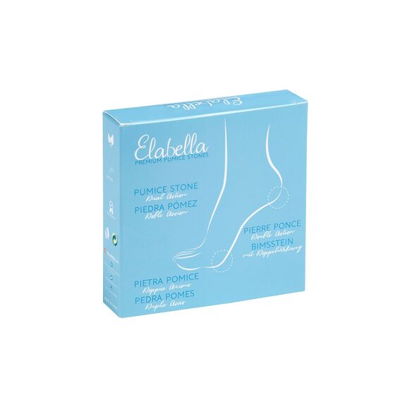 Elabella - Doppelaktion Fußpflege Bimsstein - 2 Stück - Ein Seite ist ein Effektiver Hornhautentferner für Grobe Hornhaut und die Andere Seite Weicht die Haut auf - Fußpeeling für Perfekte Fußpflege