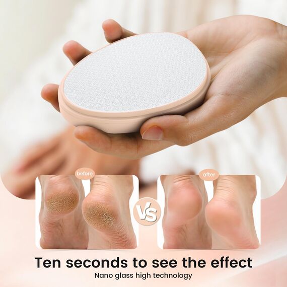 BEZOX 2in1 Nano Glas Hornhautentferner - Hochwirksame Hornhautfeile für samtweiche Füsse - Professionelle Fußpflege sicher & schnell Zur Hornhautentfernung auf nassen und trockenen Füßen