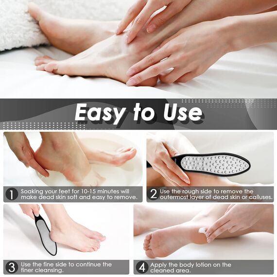 Auxmir Hornhautentferner Hornhautfeile Upgrade, 3 in 1 Grobe Feine Mini Hornhauthobel für Fußpflege, Doppelseitig Edelstahl Fußfeile Hornhautraspel, Professionelle Pediküre zum Hornhaut Entfernen