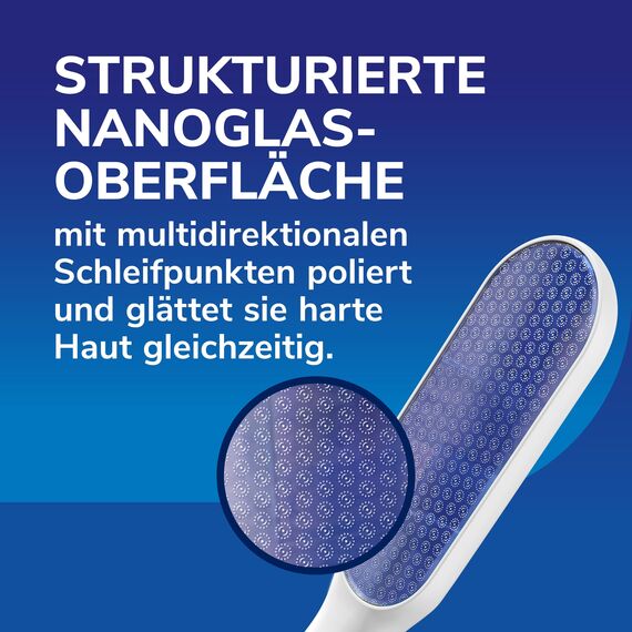 Scholl Nano Glas Fussfeile und Hornhautentferner - Komfortable, sanfte Entfernung von harter Haut und Hornhaut